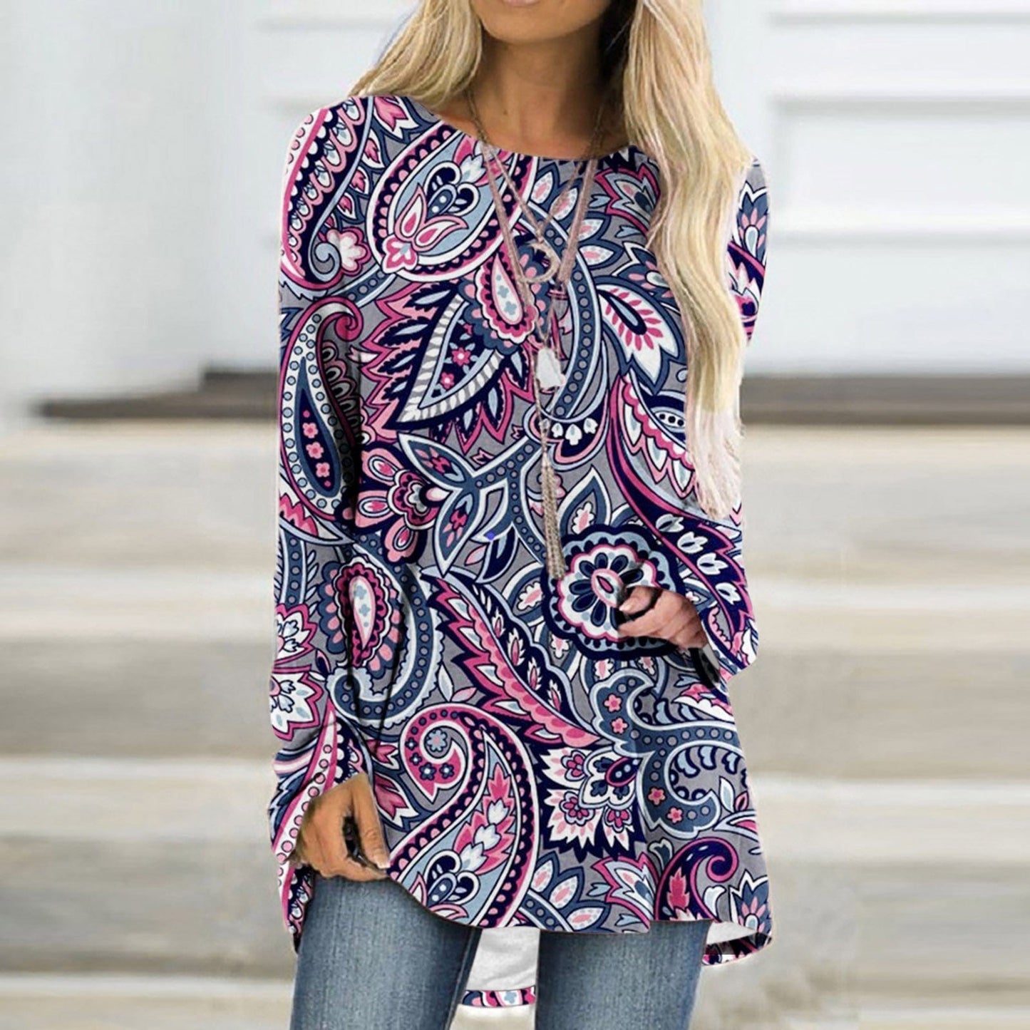 CD | Pulover elegant cu imprimeu mandala