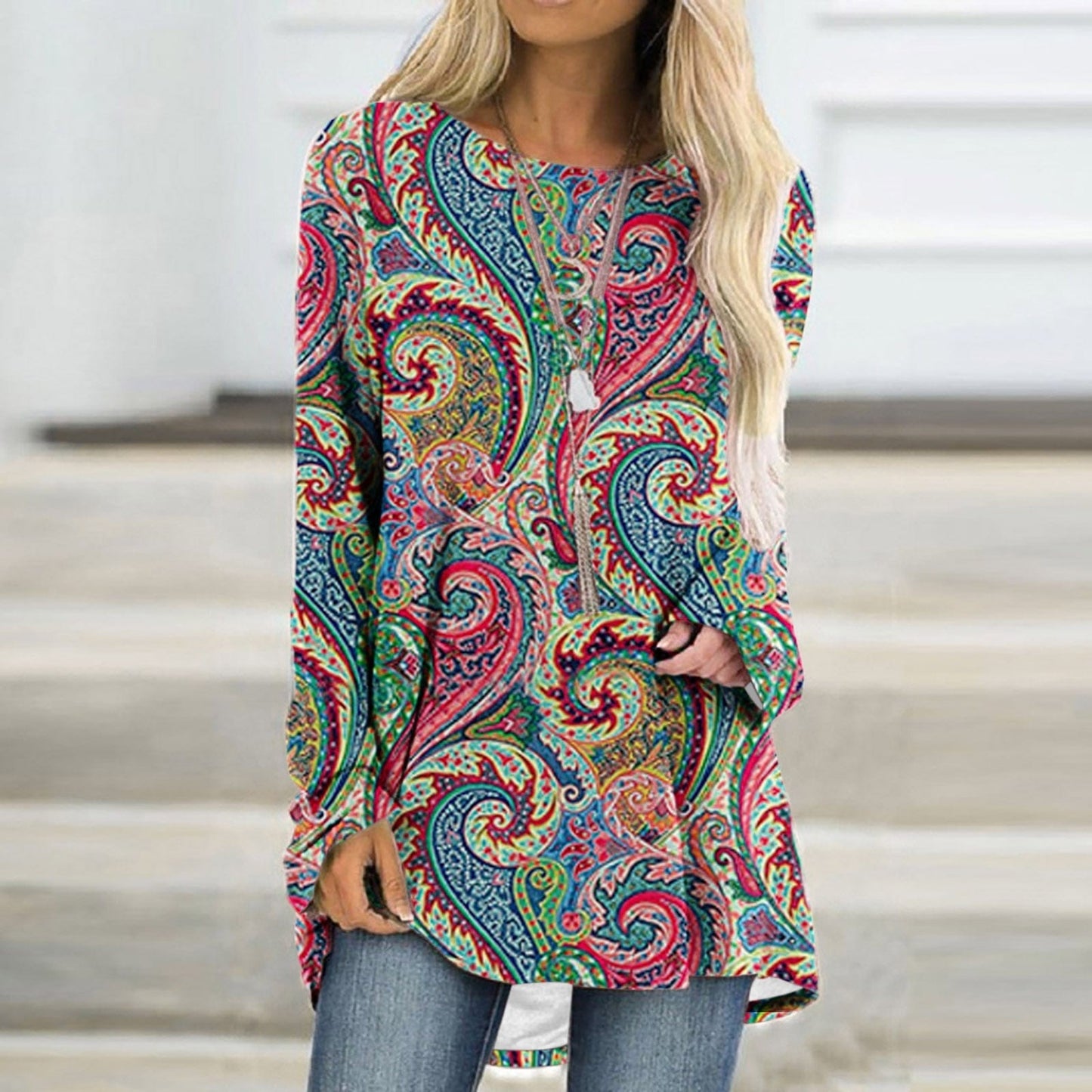 CD | Pulover elegant cu imprimeu mandala