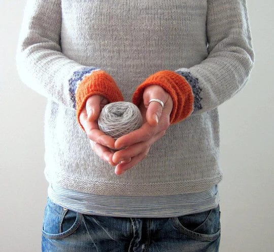 CD | Pulover gri în stil boho