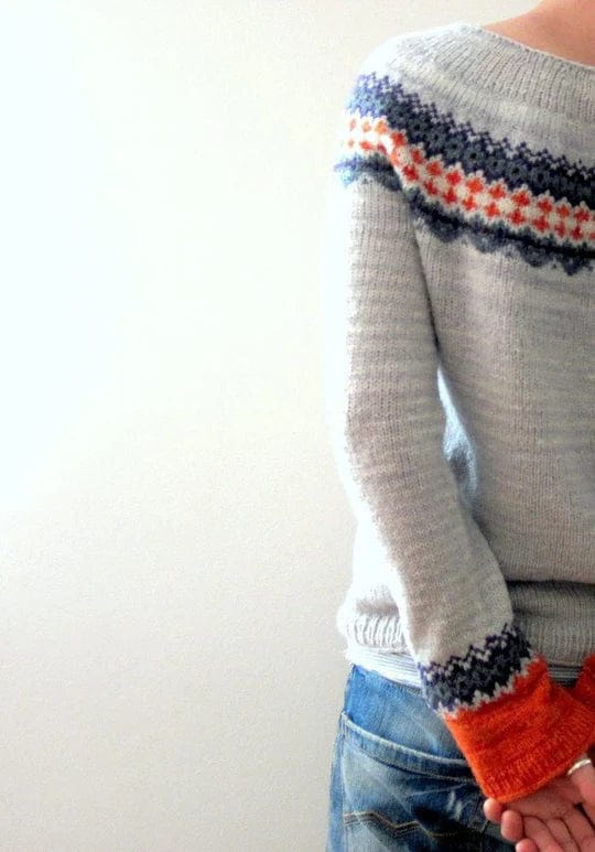 CD | Pulover gri în stil boho