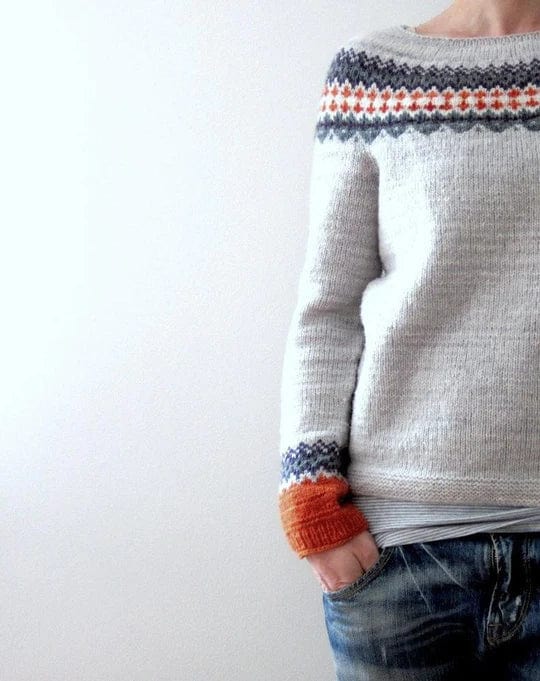 CD | Pulover gri în stil boho