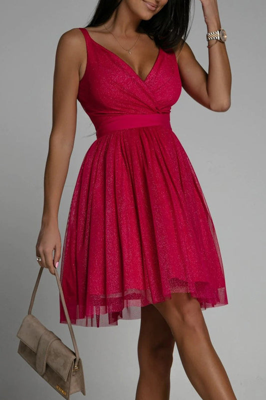 CD | Sexy Elegant Print Mesh V gât Rochii de seară Rochii (3 culori)