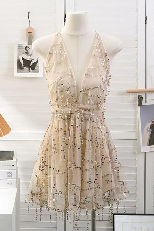 CD | Rochie mini din tul sclipitor